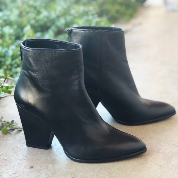 Stuart Weitzman Shoes - Stuart Weitzman Bedford Black Leather Booties